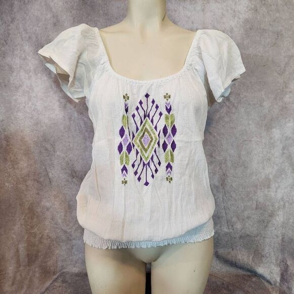 Women's Roper Western Style Smocked Waist Top Size Medium - Picture 2 of 5